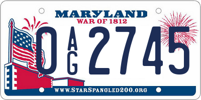 MD license plate 0AG2745