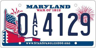 MD license plate 0AG4129