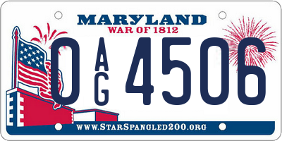 MD license plate 0AG4506