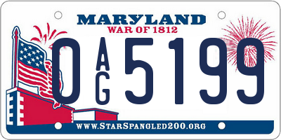 MD license plate 0AG5199