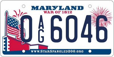 MD license plate 0AG6046