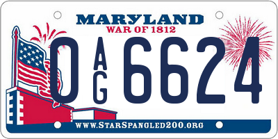 MD license plate 0AG6624