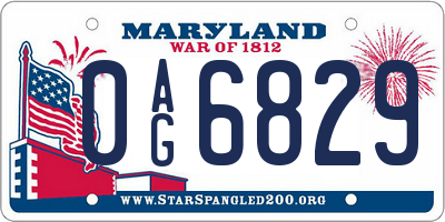 MD license plate 0AG6829
