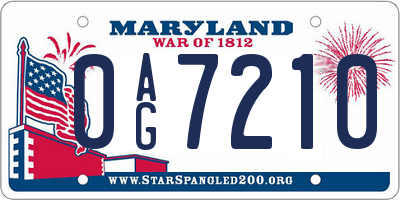 MD license plate 0AG7210