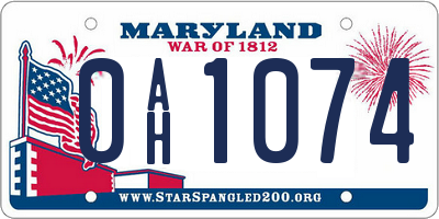 MD license plate 0AH1074