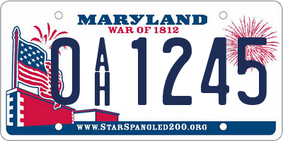 MD license plate 0AH1245