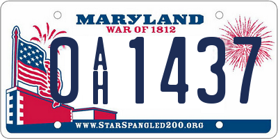 MD license plate 0AH1437