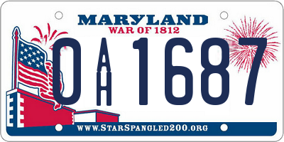MD license plate 0AH1687