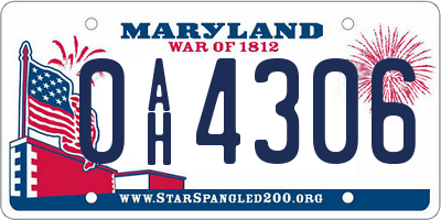 MD license plate 0AH4306