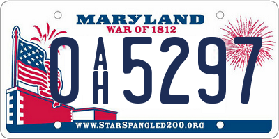 MD license plate 0AH5297