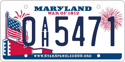 MD license plate 0AH5471