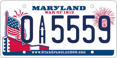 MD license plate 0AH5559