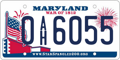 MD license plate 0AH6055