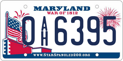 MD license plate 0AH6395