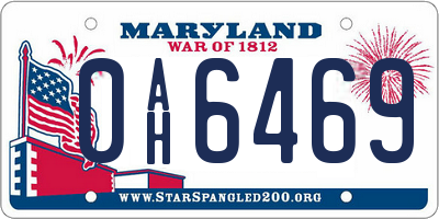 MD license plate 0AH6469