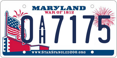 MD license plate 0AH7175