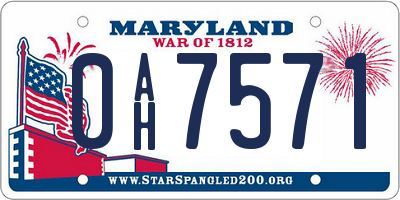 MD license plate 0AH7571