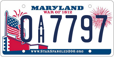 MD license plate 0AH7797