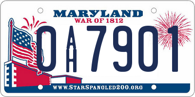 MD license plate 0AH7901