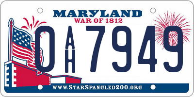 MD license plate 0AH7949