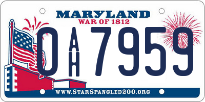 MD license plate 0AH7959