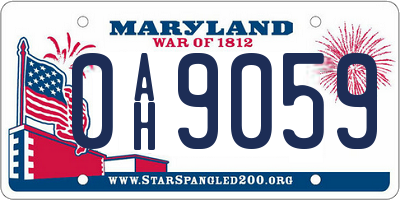 MD license plate 0AH9059