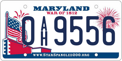 MD license plate 0AH9556