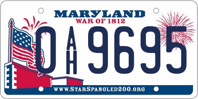 MD license plate 0AH9695