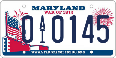 MD license plate 0AI0145