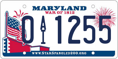 MD license plate 0AI1255
