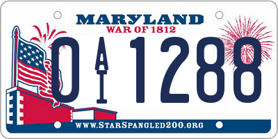 MD license plate 0AI1288