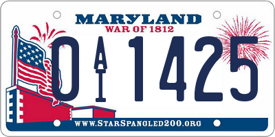 MD license plate 0AI1425