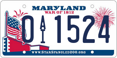MD license plate 0AI1524