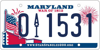 MD license plate 0AI1531