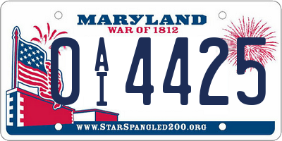 MD license plate 0AI4425