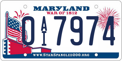 MD license plate 0AI7974