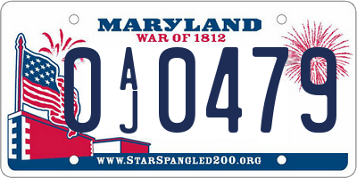 MD license plate 0AJ0479
