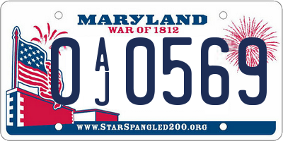 MD license plate 0AJ0569