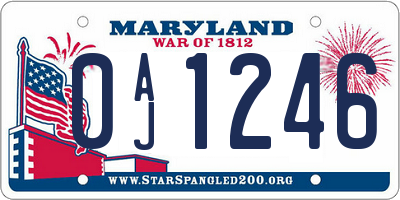 MD license plate 0AJ1246