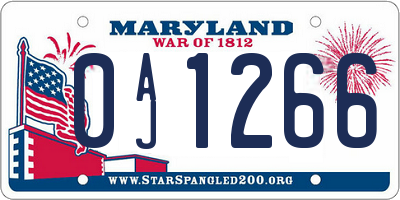 MD license plate 0AJ1266