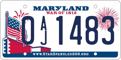 MD license plate 0AJ1483