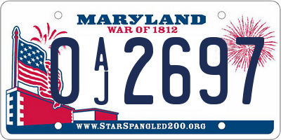 MD license plate 0AJ2697