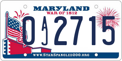 MD license plate 0AJ2715