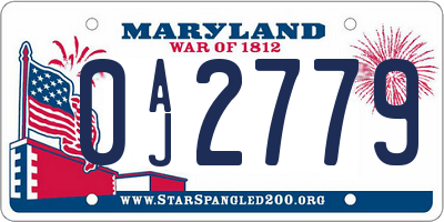 MD license plate 0AJ2779