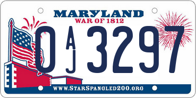 MD license plate 0AJ3297