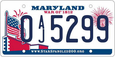 MD license plate 0AJ5299