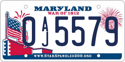 MD license plate 0AJ5579