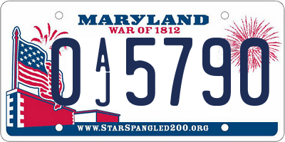MD license plate 0AJ5790