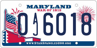 MD license plate 0AJ6018