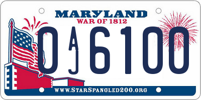 MD license plate 0AJ6100